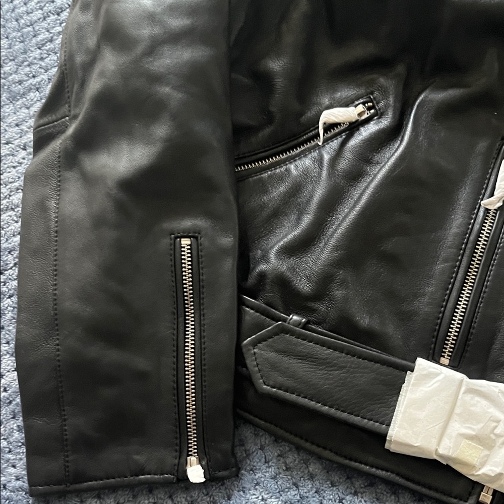 Quince Black Leather Jacket - Picture 3 of 6